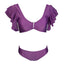 Traje de Baño Dama Dos Piezas Unicolor Top Faralao y Argolla con Panty Bikini Morado